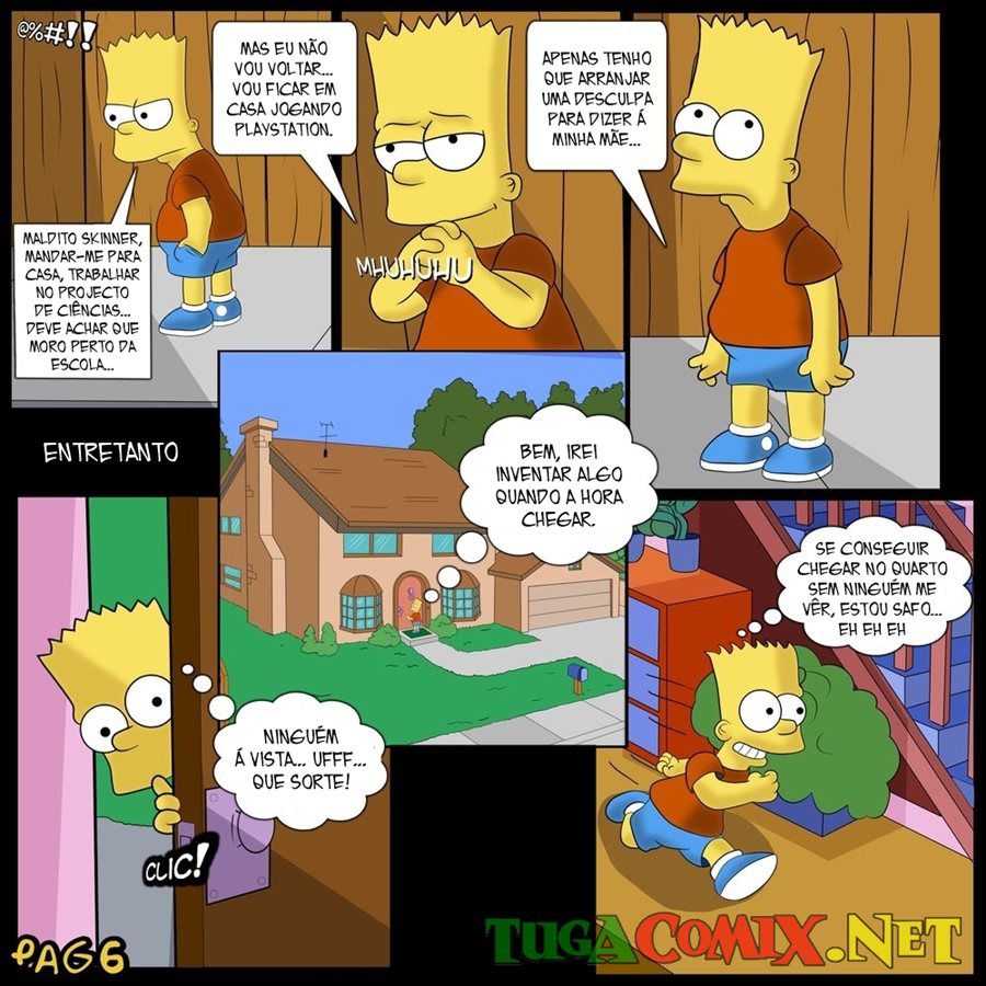 Os Simpsons Hentai - Incesto Bart fode sua mãe gostosa - Quadrinhos Porno