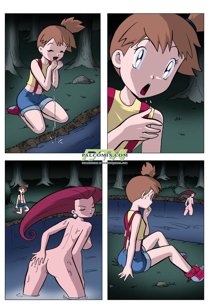 Hentai Pokemon - Misty e Jessie fazendo sexo lésbico na floresta - Quadrinho Porno