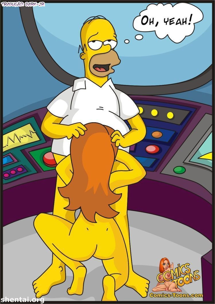 Quadrinho Porno - Homer fodendo a secretária gostosa - Os Simpsons Hentai