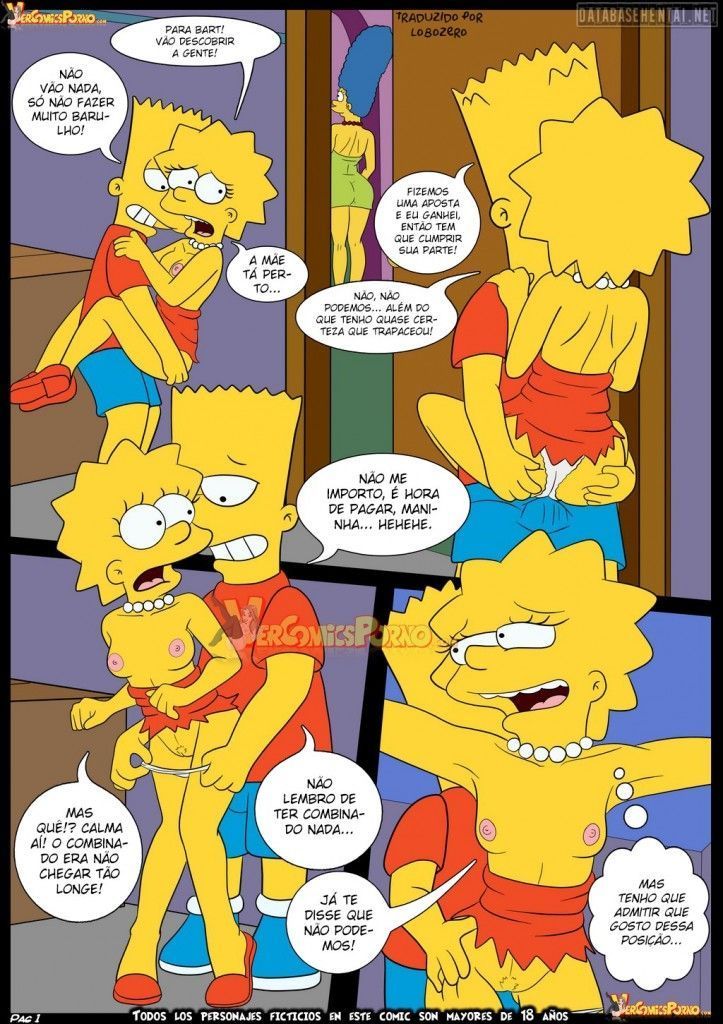 Quadrinho Incesto - Bart fode a buceta de Lisa e Marge bem gostoso - Os Simpsons Porno