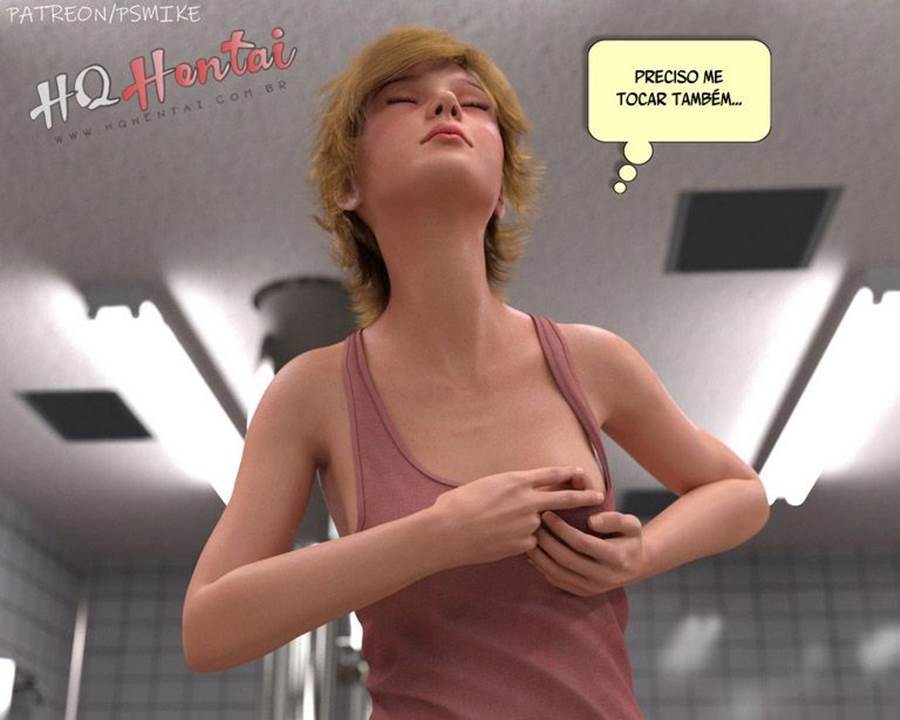 Quadrinhos Eróticos 3D – Lésbicas no vestiário - Parte 2